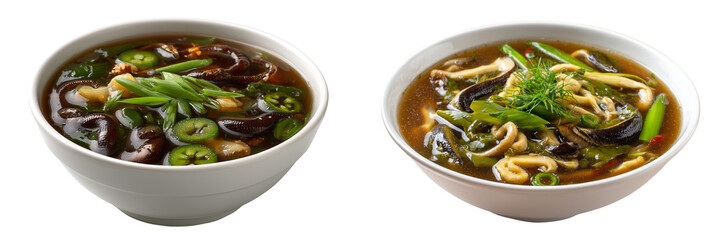 Set of a Snake soup isolated on transparent background. 