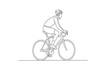 Obraz premium Cycling icon, line art bicycle rider