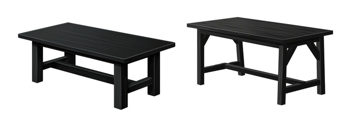 Set of a Table isolated on transparent background.
