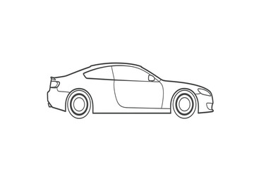 Obraz premium Car line icon, side view