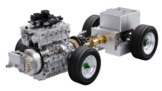 Engineering Marvel: A meticulously detailed depiction of a high-tech engine, showcasing the intricate components that power modern transportation and innovation.