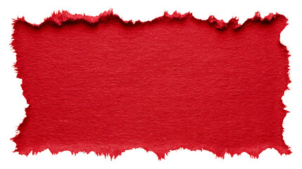 Fragment of red paper isolated on transparent background, perfect for decoration.