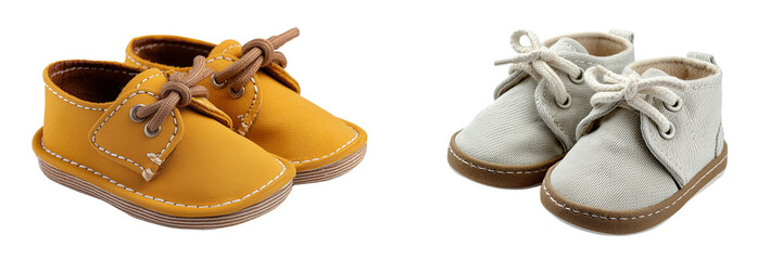 Set of a baby shoes isolated on transparent background. 