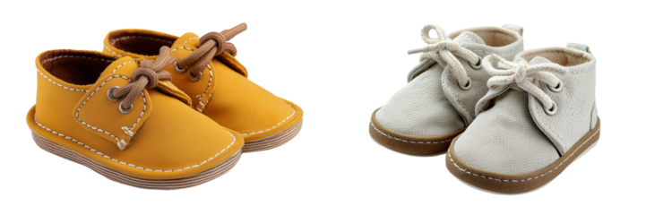 Set of a baby shoes isolated on transparent background. 