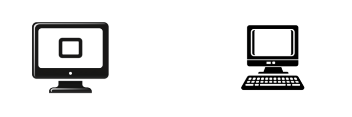 Set of a computer icon isolated on transparent background.