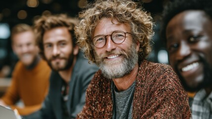 Smiling group of diverse professionals in a friendly business environment