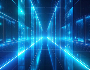 Naklejka premium Glassmorphism Network – Futuristic Medical Background