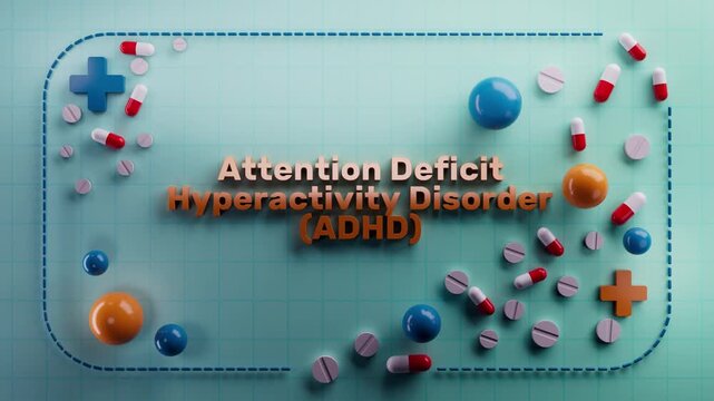 A dynamic and informative medical animation of Attention Deficit Hyperactivity Disorder. The animated text is perfect for educational videos, awareness campaigns, and content promoting neurodiversity 