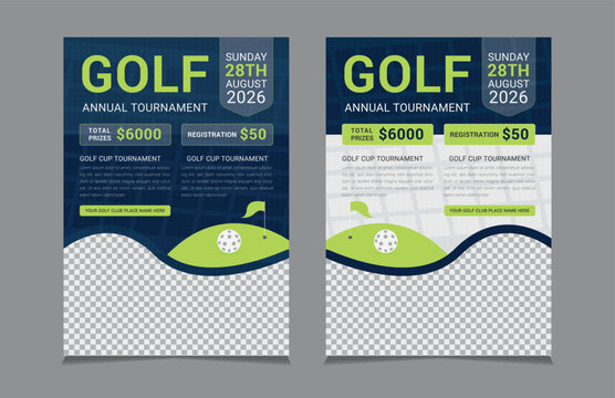 Golf Tournament Flyer Templates, vector illustration eps 10