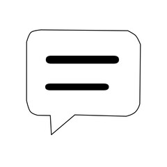 Simple monochrome chat bubble icon vector representing conversation and messaging for UI