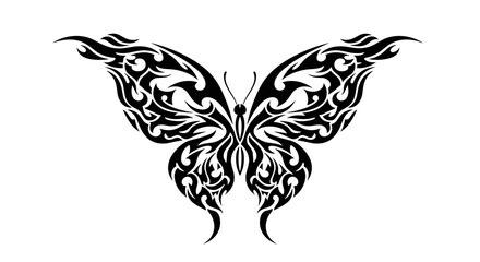 Obraz premium Captivating abstract tribal butterfly tattoo design inspiration for art enthusiasts