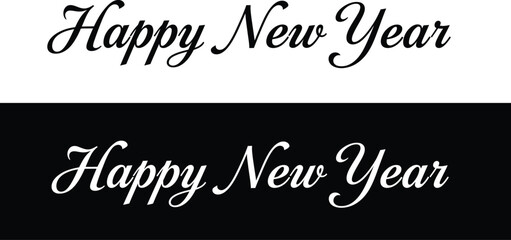 Elegant happy new year wishes in black and white for festive season greetings © NaheeD
