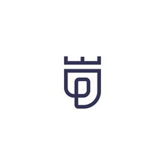 Graceful gradient linear shield monogram letter P with crown logotype concept. Premium king, strong, protection  symbol icon logo.