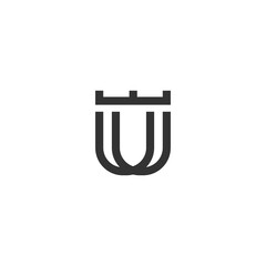 Abstract linear monogram letter U with crown logo icon concept. Universal geometric  symbol icon design in minimalist style.