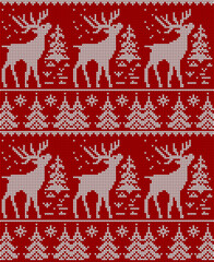 Seamless Knitted Christmas Pattern Background, Christmas Background