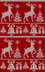Seamless Knitted Christmas Pattern Background, Christmas Background