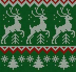 Seamless Knitted Christmas Pattern Background, Christmas Background