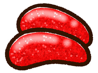 シンプルな明太子の落書き風イラスト素材