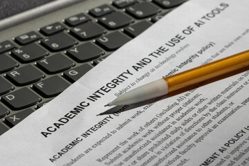 Closeup of the Guidelines of Academic Integrity and the Use of AI Tools from the Academic Integrity...
