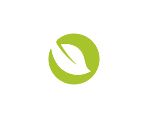Abstract letter O logo isolated on dark background. Minimalistic leaf, forest, garden  sign symbol mark logotype