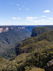 Beautiful valley view from Mount Bank, Blue Mountains, Australia.