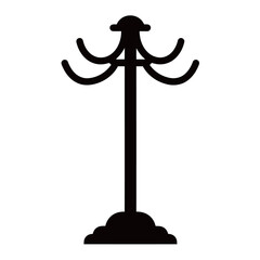 black and white silhouette of a hat stand vector on a white background