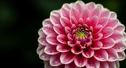 Fototapeta premium Pink Dahlia Flower with Water Droplets.