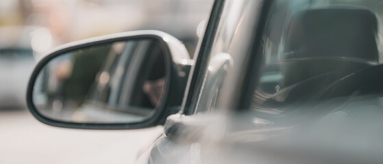 Reflection In Side Mirror Of Car On A Sunny Day