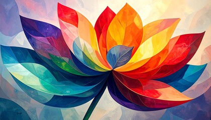 Vibrant abstract lotus flower