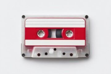 Obraz premium Top-down view of a cassette tape