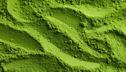 Close-up of vibrant green powder