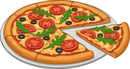 Simple Pizza with a Missing Slice Icon