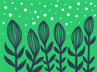 tulip flowers wallpaper illustration handdrawing