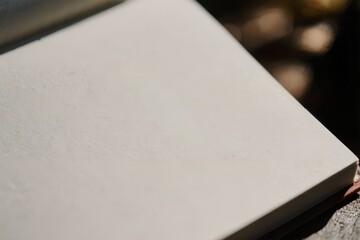 Close Up Textured Neutral Square Surface Under Natural Sunlight