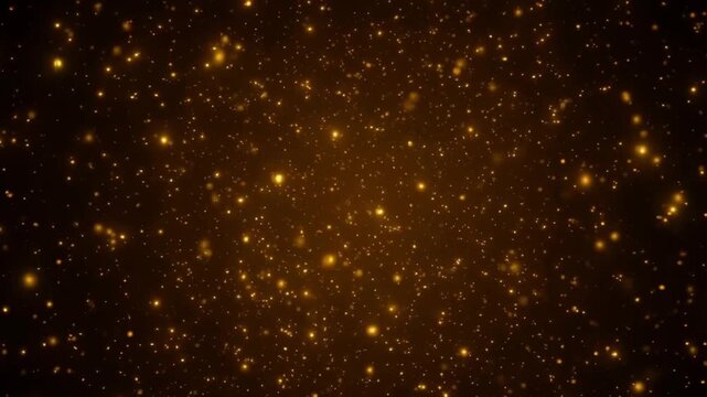 Luxurious Gold Particle Background &ndash; Elegant Shimmering Motion in Dark Ambience