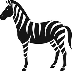 Animal icon of zebra in flat vector. Perfect for education, wildlife, and digital illustrations.