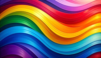 Wavy striped lines in rainbow tones dynamic playful cheerful abstract background

