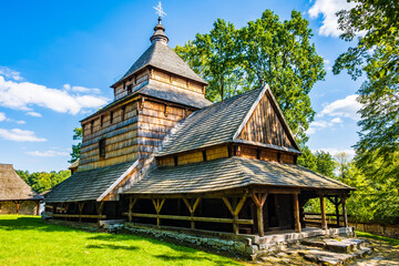 Famous oldest orthodox wooden church in Radruz village, Subcarpathia region, Poland