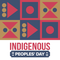 Indigenous Peoples' Day. Native American Day. American Indian culture. Heritage Month. Celebrate annual in United States. Tradition pattern. Poster, card, banner and background. Vector illustration