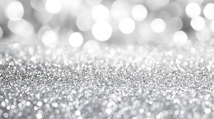 Elegant silver and white glitter sparkle confetti background