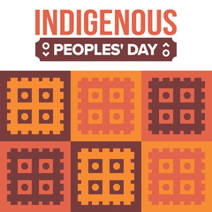 Indigenous Peoples' Day. Native American Day. American Indian culture. Heritage Month. Celebrate annual in United States. Tradition pattern. Poster, card, banner and background. Vector illustration