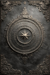 Dark background, ancient texture, subtle arcane markings and symbols on edges.