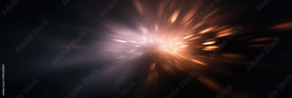 Poster abstract light burst with dynamic motion and glowing rays