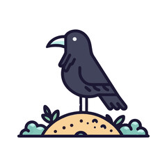 crow illustration design