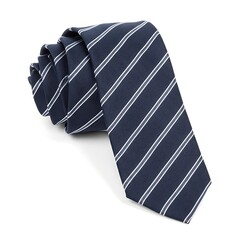 school necktie in striped pattern, classic student uniform accessory, isolated on white background