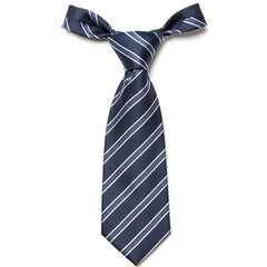 boys' school uniform tie with pre tied clip, striped pattern, isolated on white background