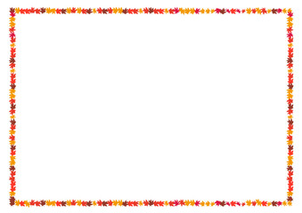 シンプルな小さい紅葉で囲まれたフレーム