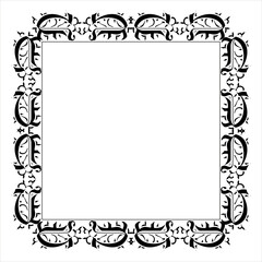 Vintage Ornamental Vector Frame – Elegant Black Vector Border, SVG