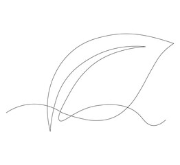 Continuous line drawing of green leaves. One line leaf background. One line drawing background.white background, Vector illustration.