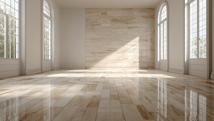 Empty elegant room, sunlit